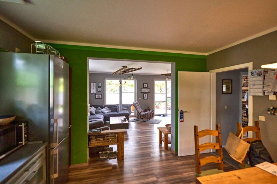 Blick von der offenen K�che Einfamilienhaus Blankenhagen